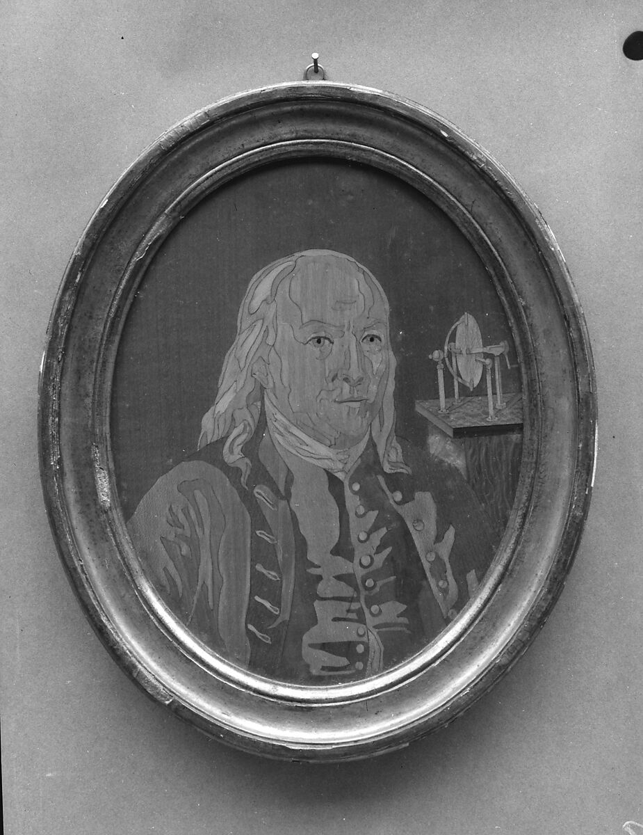Portrait Panel of Benjamin Franklin, Linden, holly, sycamore or harewood 