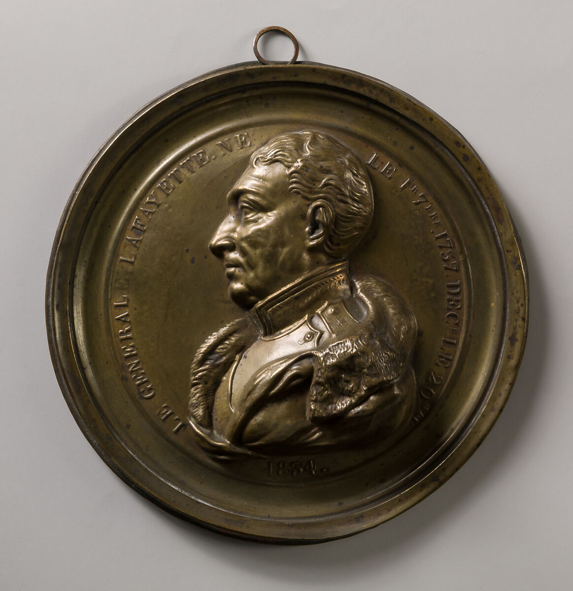 Medallion of the Marquis de Lafayette, Brass 