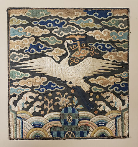 Rank badge with a crane (one of a pair) | Korea | Joseon dynasty (1392 ...