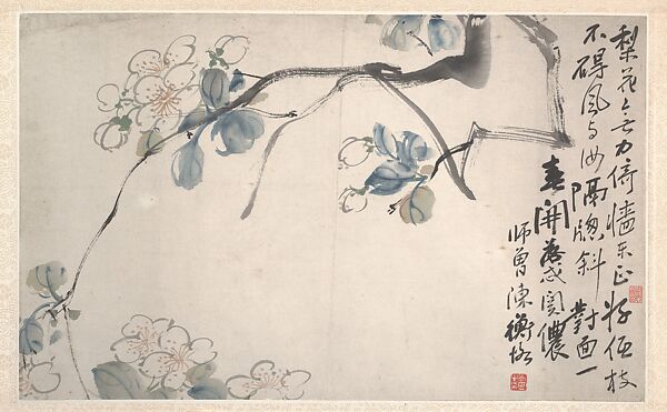 Pear Blossoms, Chen Hengke (Chinese, 1876–1923), Album leaf; ink and color on paper, China 