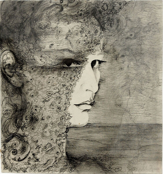 Self-Portrait, Hedda Sterne (American, Bucharest 1910–2011 New York, New York), Pen and black ink and graphite on paper