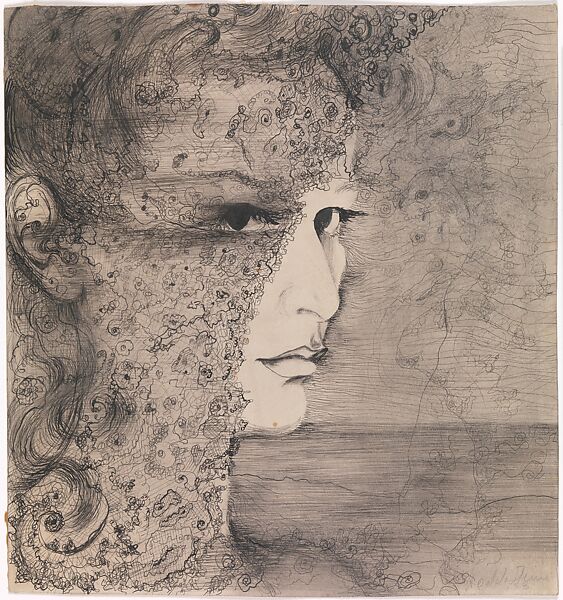 Self-Portrait, Hedda Sterne (American, Bucharest 1910–2011 New York, New York), Ink and graphite on paper 