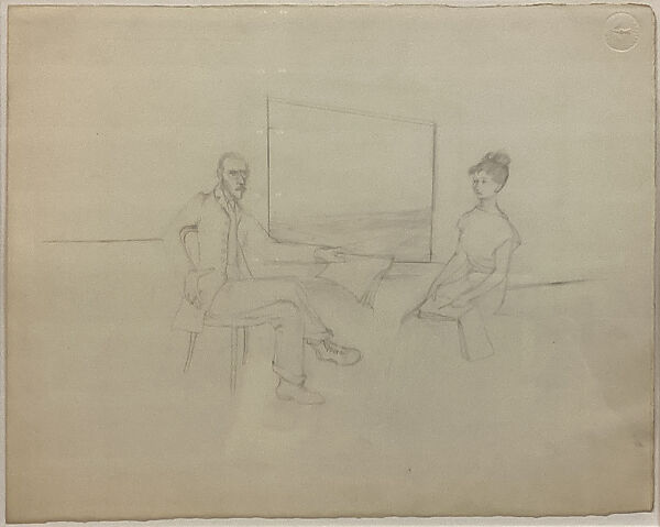 Saul and Hedda, Hedda Sterne (American, Bucharest 1910–2011 New York, New York), Graphite on paper 