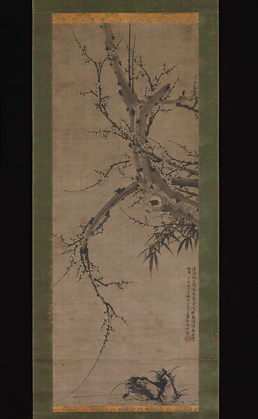 Plum, Bamboo and Rock, Unidentified artist Chinese, second half of the 14th century, Hanging scroll; ink on paper, China 