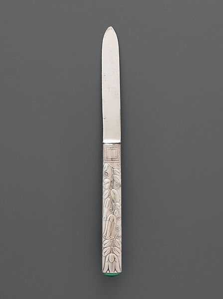 Flatware set, Carl Otto Czeschka (Austrian, Vienna 1878–1960 Hamburg), Silver and malachite