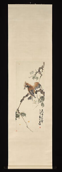 Woodpecker, Gao Qifeng (Chinese, 1889–1933), Hanging scroll; ink and color on alum paper, China