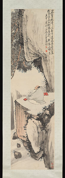 Hermit Playing the Qin, Wang Zhen (Chinese, 1867–1938), Hanging scroll; ink and color on paper, China 
