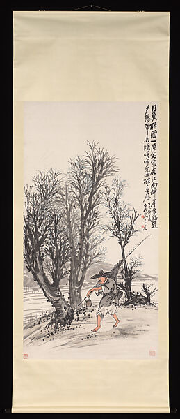 Returning Fisherman, Wang Zhen (Chinese, 1867–1938), Hanging scroll; ink and color on paper, China