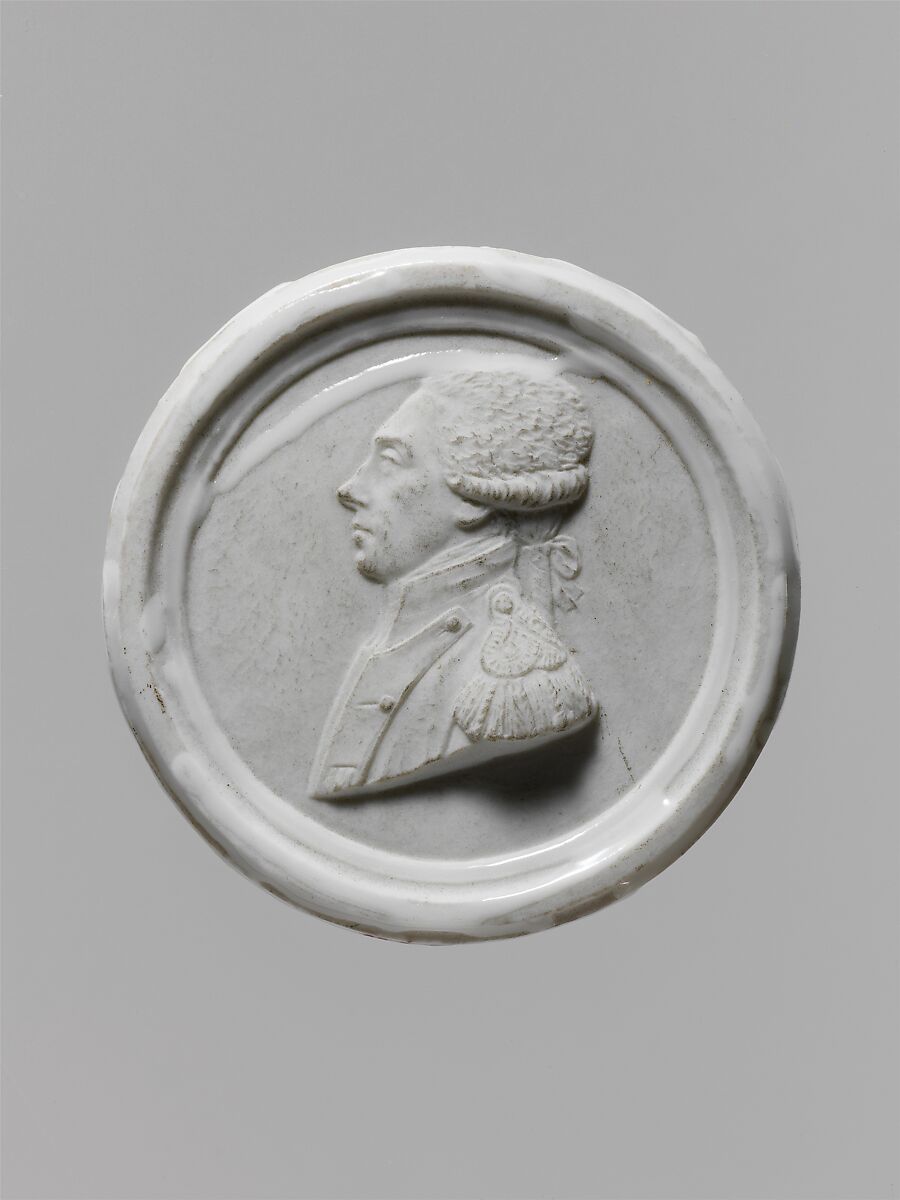 Medallion of the Marquis de Lafayette, Porcelain, French 