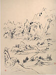 Sketches of Shatian, Huang Binhong (Chinese, 1865–1955), Album of twelve leaves; ink on paper, China