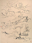 Sketches of Shatian, Huang Binhong (Chinese, 1865–1955), Album of twelve leaves; ink on paper, China