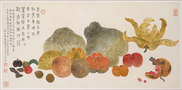 Fruit, Ding Fuzhi (Chinese, 1879–1946), Album leaf; ink and color on paper, China 