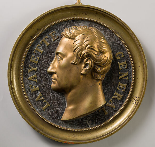 Medallion of the Marquis de Lafayette, Possibly Clark Mills, Bronze, parcel gilt 