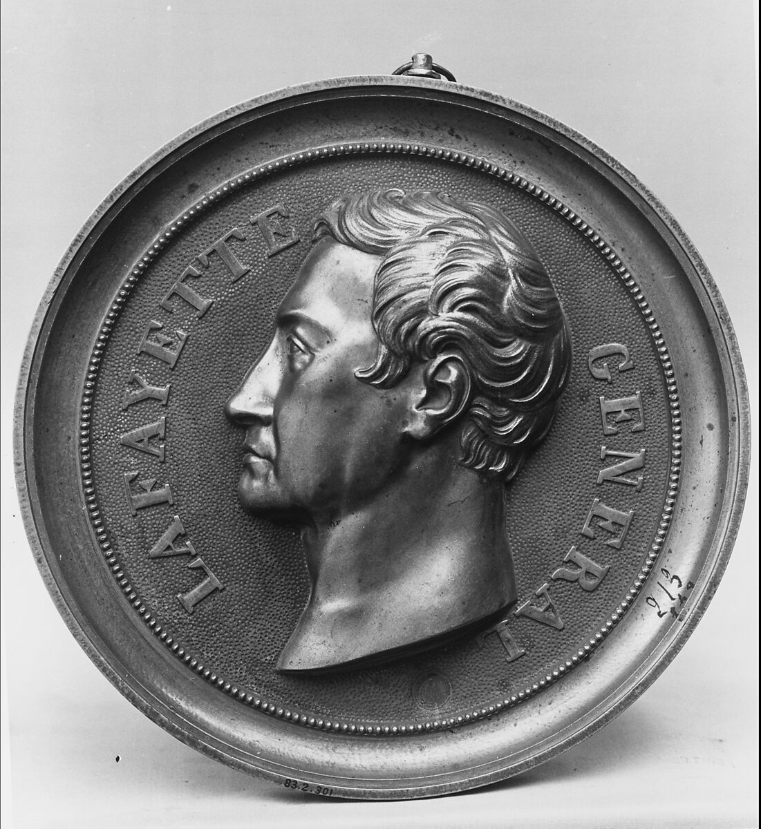 Medallion of the Marquis de Lafayette, Possibly Clark Mills, Bronze, parcel gilt