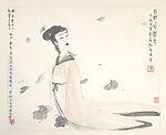 Goddess of the River Xiang, Fu Baoshi (Chinese, 1904–1965), Album leaf; ink and color on paper, China 