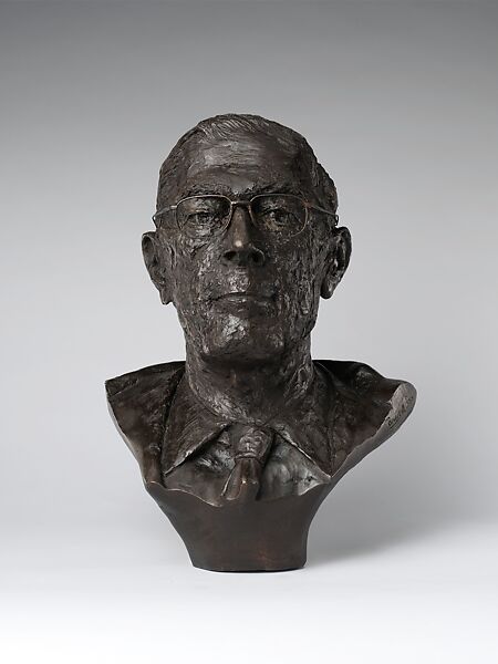 Portrait Bust of Philippe de Montebello, Angela Conner (British, born 1935), Bronze, ed. 1/8 