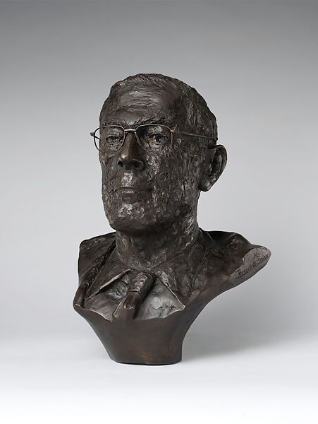 Portrait Bust of Philippe de Montebello, Angela Conner (British, born 1935), Bronze, ed. 1/8