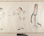 Figures, Xu Cao (Chinese, 1910–1970), Handscroll; ink and color on paper, China