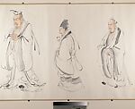 Figures, Xu Cao (Chinese, 1910–1970), Handscroll; ink and color on paper, China