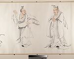 Figures, Xu Cao (Chinese, 1910–1970), Handscroll; ink and color on paper, China