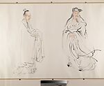 Figures, Xu Cao (Chinese, 1910–1970), Handscroll; ink and color on paper, China