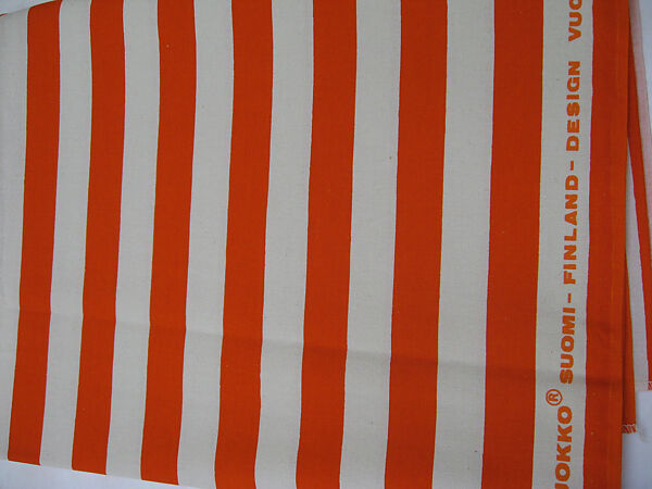 "Iso Tasaraita 73" Textile Sample, Vuokko Eskolin-Nurmesniemi (Finnish, born 1930), Cotton