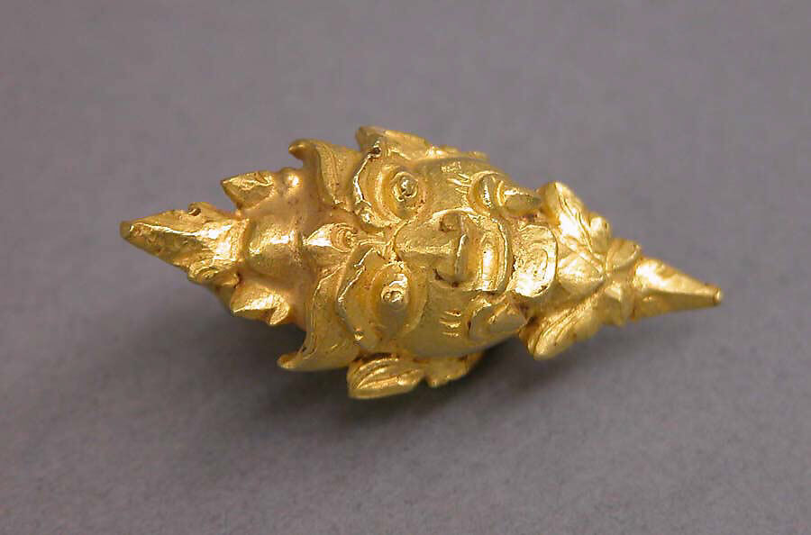 Ear Ornament with Demon's Head Motif, Gold, Indonesia (Java) 