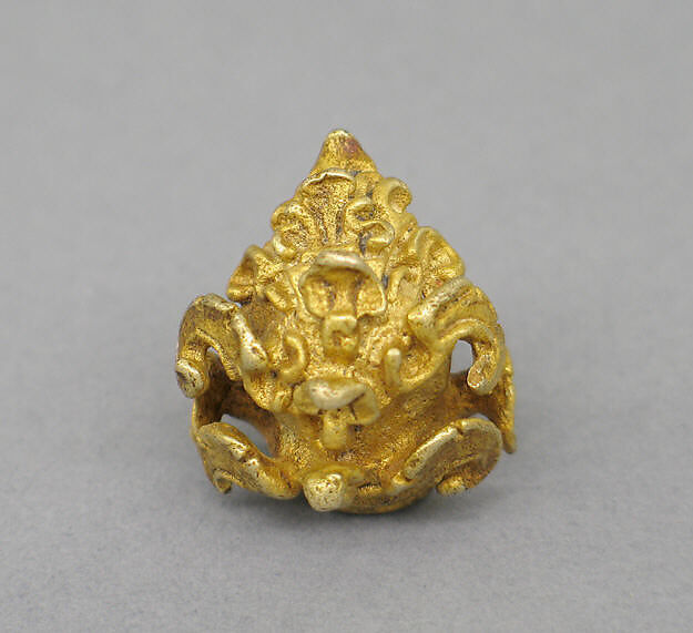 Rod Finial Clip with Foliate Ornamentation, Gold, Indonesia (Java) 