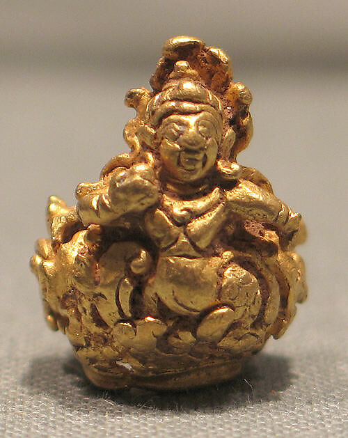 Rod Finial Clip with Vishnu on Garuda, Gold, Indonesia (Java) 