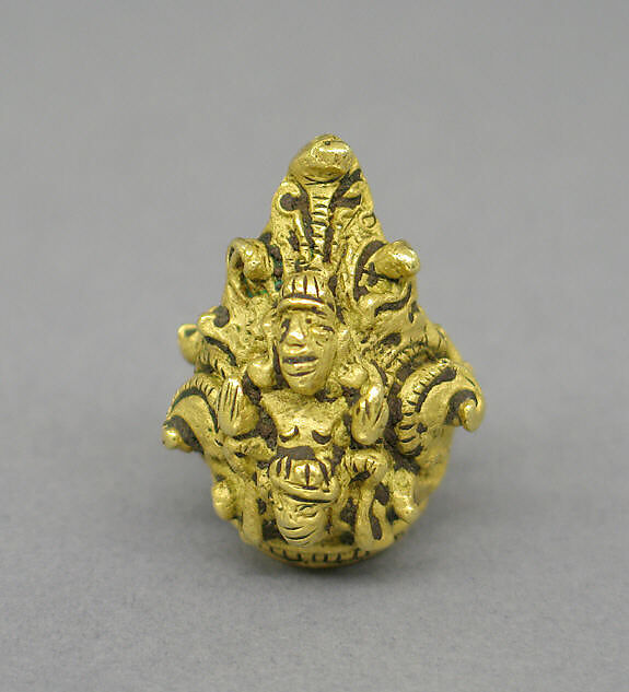 Rod Finial Clip with Vishnu on Garuda, Gold, Indonesia (Java) 