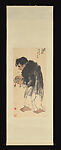 The Immortal Liu Haichan Playing with a Toad, Li Keran (Chinese, 1907–1989), Hanging scroll; ink and color on Korean paper, China