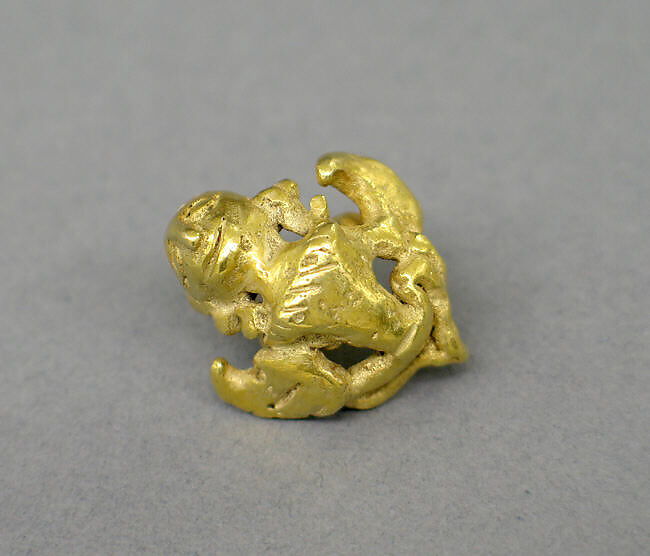 Ear Ornament in the Shape of a Kinnara, Gold, Indonesia (Java) 