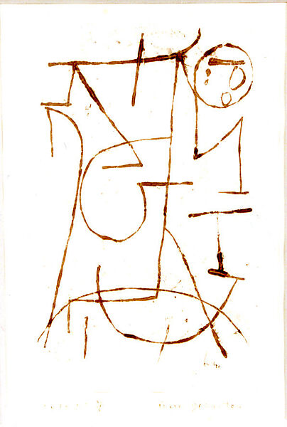 Inner Forces, Paul Klee (German (born Switzerland), Münchenbuchsee 1879–1940 Muralto-Locarno), Gouache transfer drawing on paper, mounted on cardboard 
