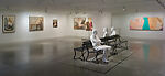 Three People on Four Benches, George Segal (American, Bronx, New York 1924–2000 South Brunswick, New Jersey), Plaster, wood, and metal