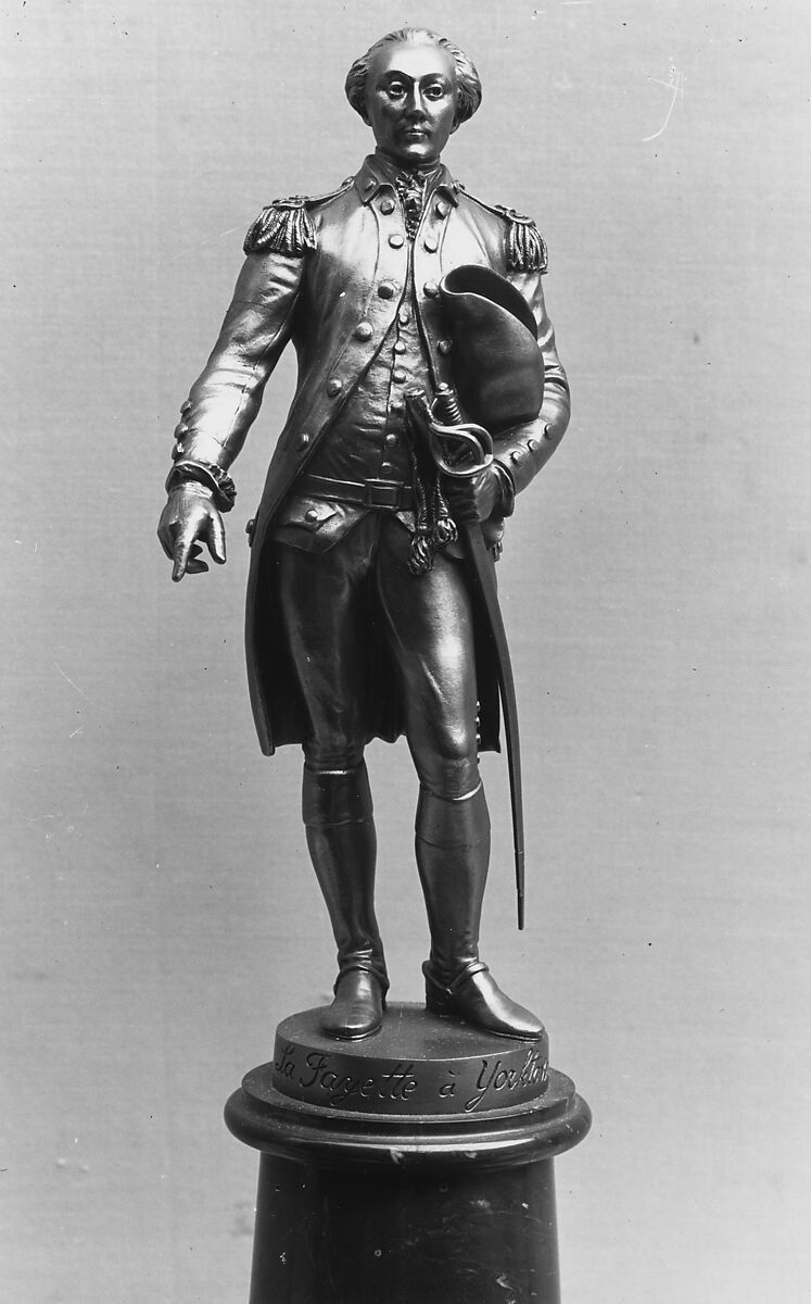Statuette of the Marquis de Lafayette, Jean Ossaye Mombur (1850–1896), Gilt bronze 