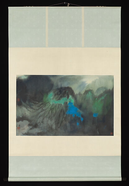 "Splashed-color" landscape, Chang Dai-chien (Zhang Daqian) (Chinese, 1899–1983), Hanging scroll; ink and color on paper, China