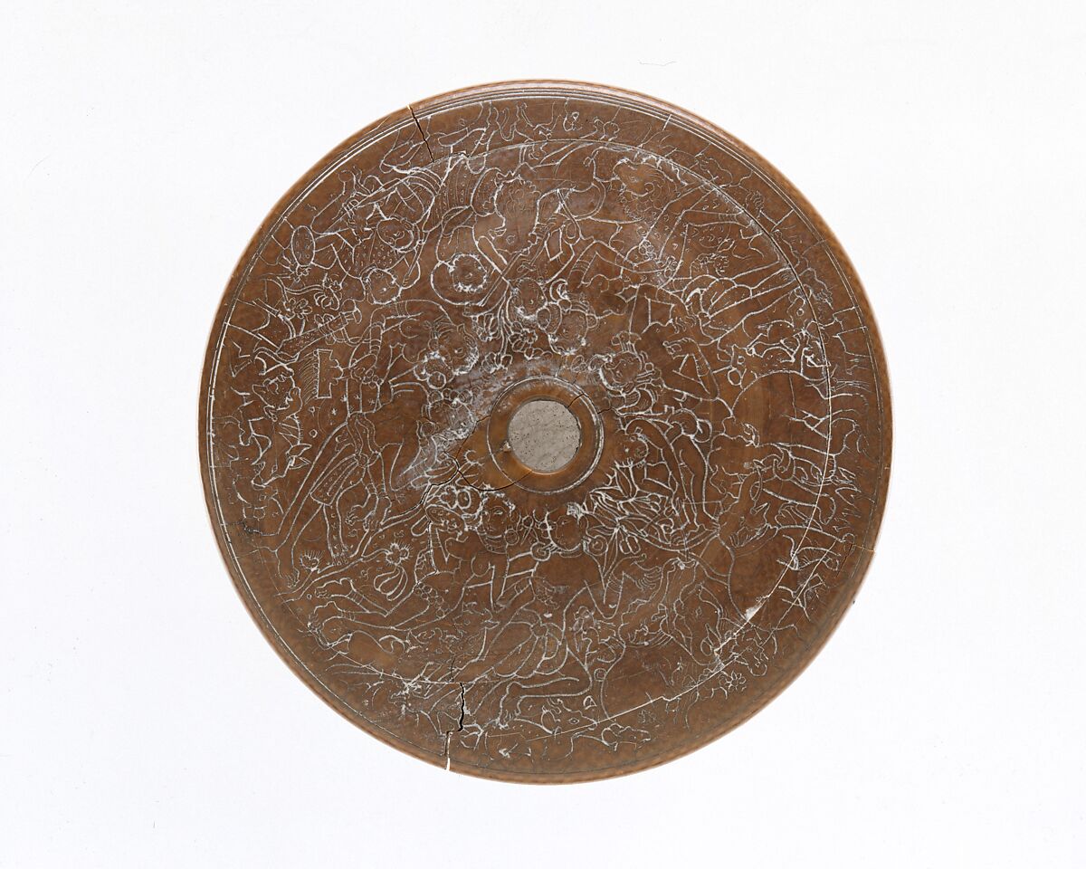 Box Lid with Incised Figural Decoration, Ivory, India (Andhra Pradesh or West Bengal)