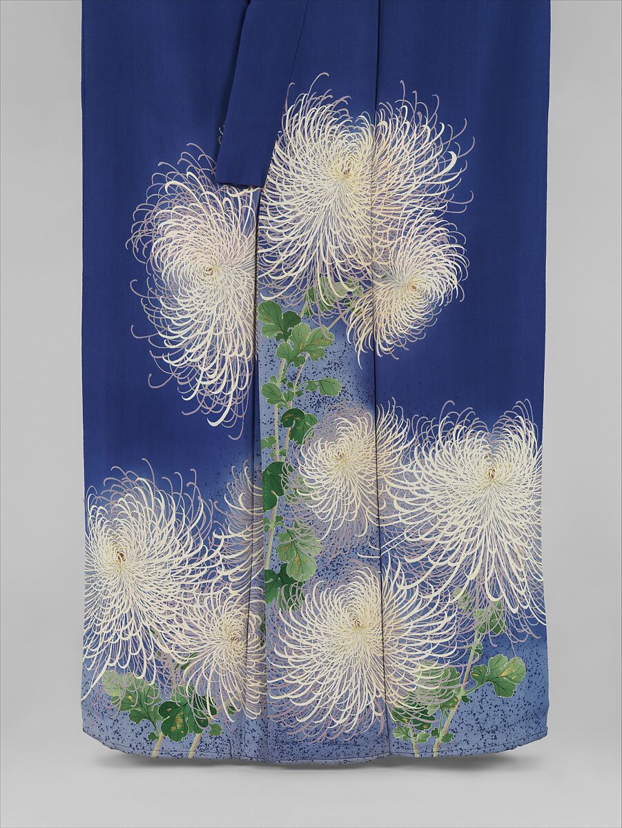 Kimono Ensemble with Chrysanthemums, Silk, metallic thread, Japan