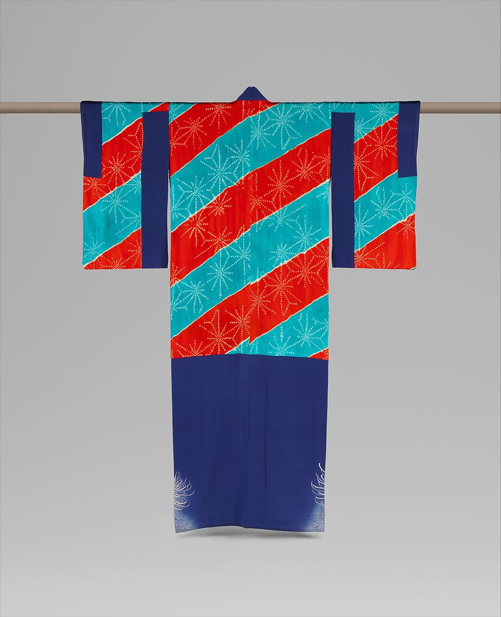 Kimono Ensemble with Chrysanthemums, Silk, metallic thread, Japan