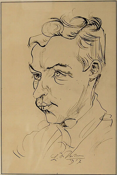 Portrait of a Young Man, Ludwig Meidner (German, 1884–1966), Ink and graphite on paper 