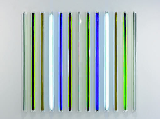 So. Cal, Robert Irwin (American, Long Beach, California 1928–2023), Fluorescent bulbs with fixtures, colored gel films, electrical tape  