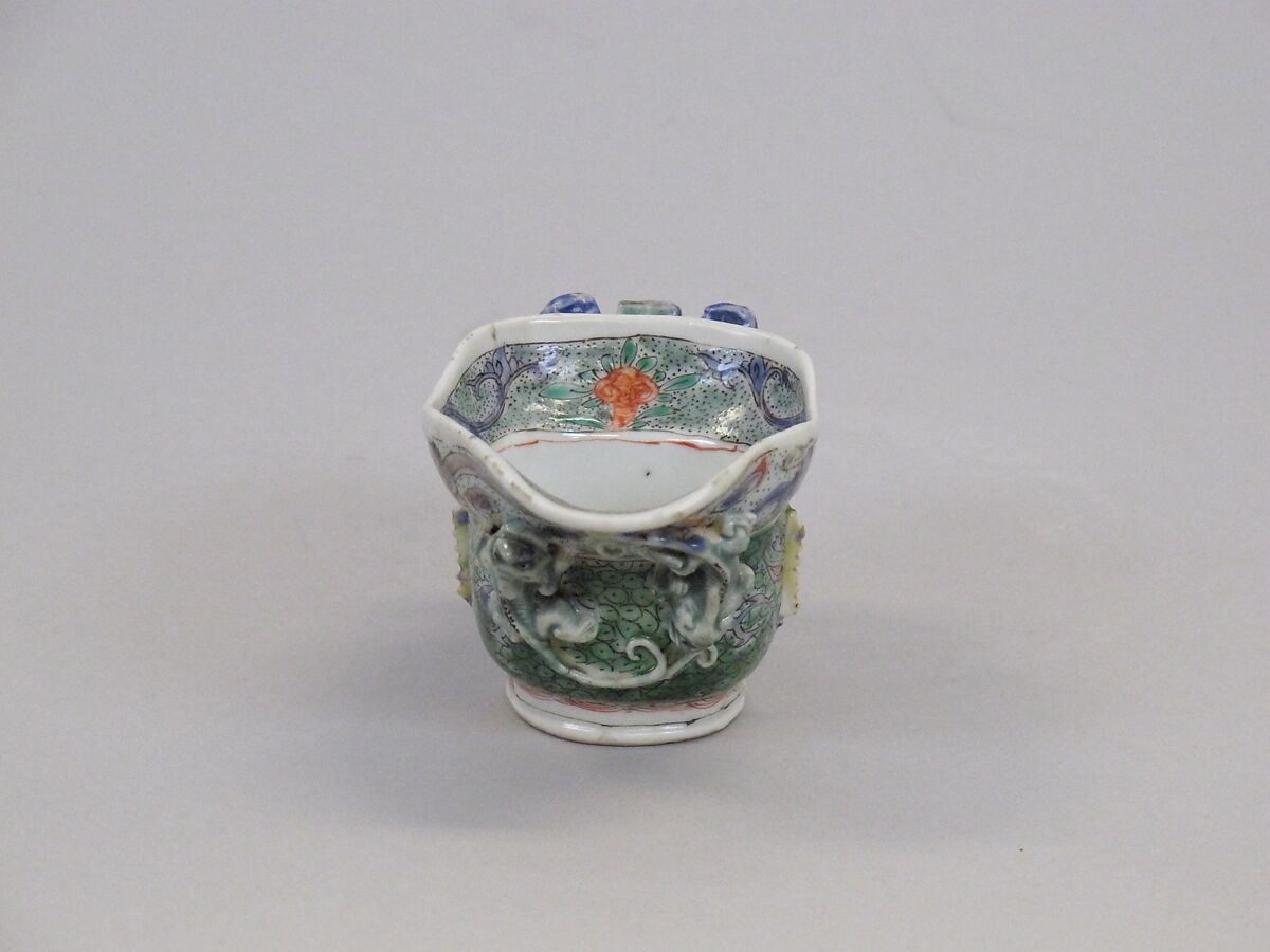 Sacrificial Cup, Porcelain painted in overglaze polychrome enamels, China
