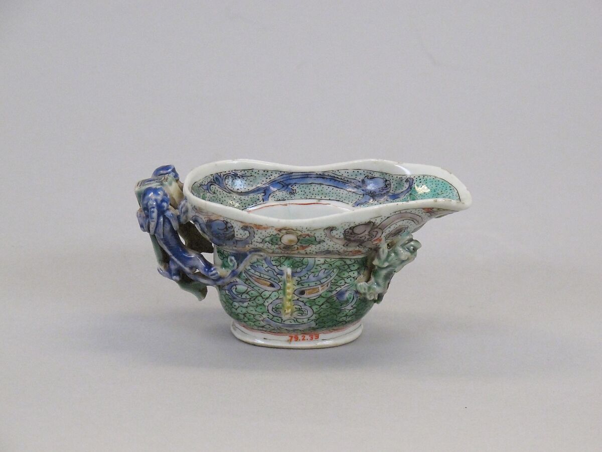 Sacrificial Cup, Porcelain painted in overglaze polychrome enamels, China