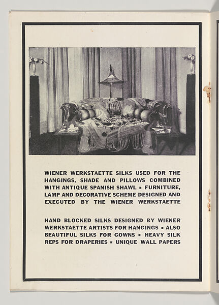 Modern Interiors Designed and Executed by the Wiener Werkstaette, Joseph Urban (American (born Austria), Vienna 1872–1933 New York), Color lithograph (cover); photomechanical print (four bifolios); photomechancial print (one bookplate)