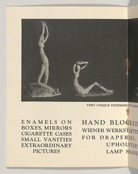 Joseph Urban Announces the arrival of new Artcraft work from the Artists of Vienna Modern Interiors, Joseph Urban (American (born Austria), Vienna 1872–1933 New York), Color lithograph (cover); photomechanical print (three bifolios)