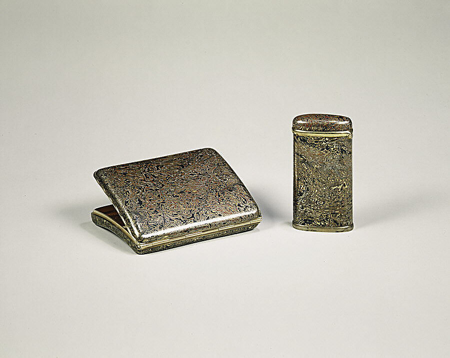 Match Case, Tiffany &amp; Co. (1837–present), Gold, silver, brass, patinated copper, gold-copper alloy, silver-copper alloy, and patinated copper-platinum-iron alloy, American