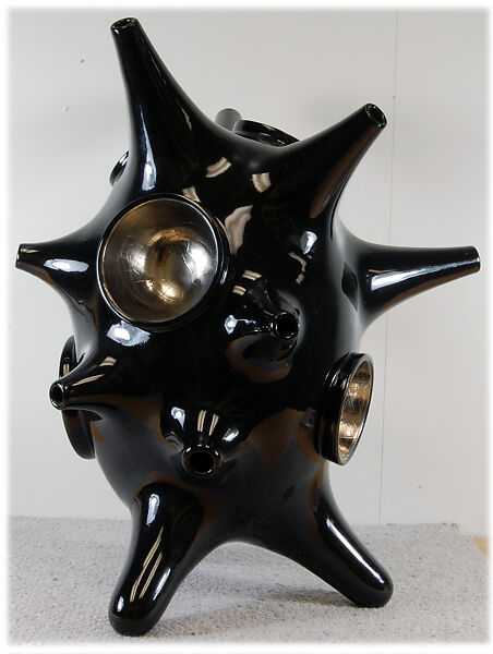Standing Black Object No. 4, Michael Geersten (Danish, born Nakskov 1966), Earthenware, black glaze and platinum 