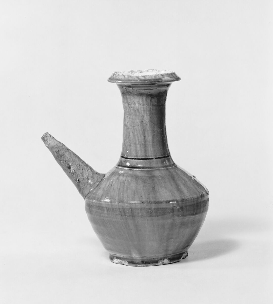 Vessel (Kendi), Earthenware with amber-colored glaze, China 