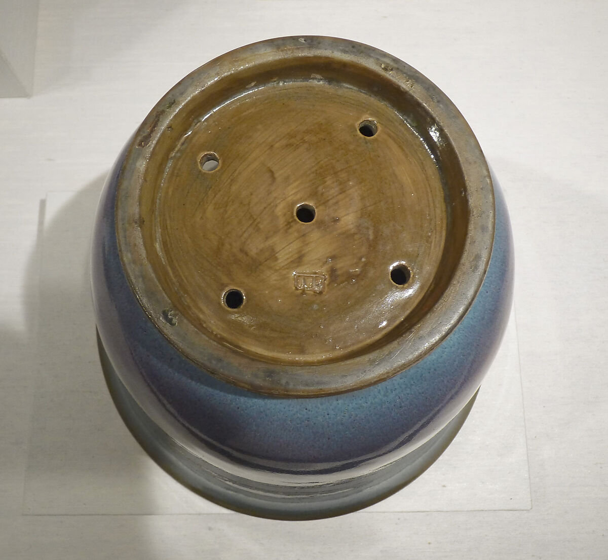 Flower Pot, Stoneware with blue glaze ( "numbered Jun" ware), China