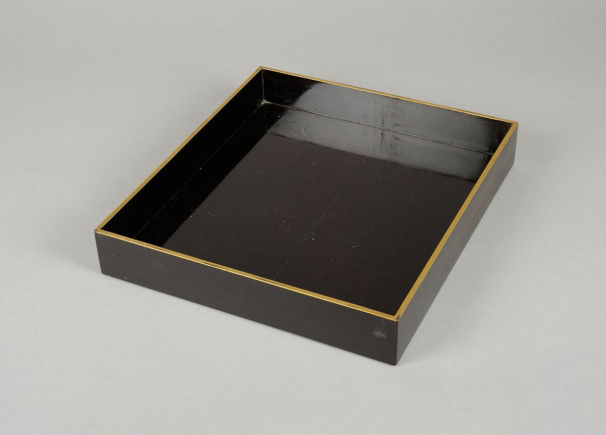 Writing Box (Suzuribako) with Chinese Poet Su Dongpo and Attendant, Lacquered wood with gold, silver, and red togidashimaki-e, Japan